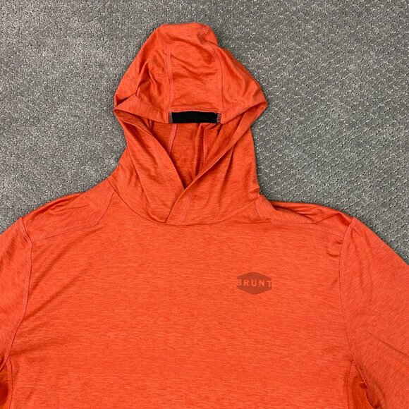 Brunt Hoodie Men's Medium Orange McKenna Performance Hooded Shirt Hoodie - Picture 2 of 10